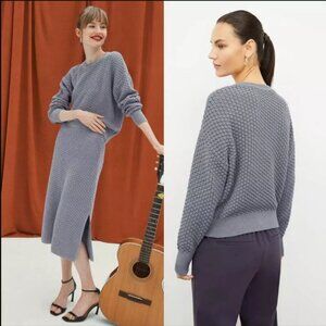MM LaFleur - Liam Sweater in Popcorn Knit - Flint Gray - XS